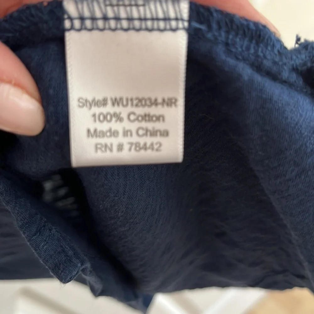 Allen Allen USA women’s casual navy cotton summer dress in size medium - Picture 4 of 5